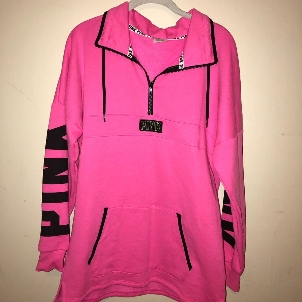 PINK Varsity Quarter Zip Sweater
